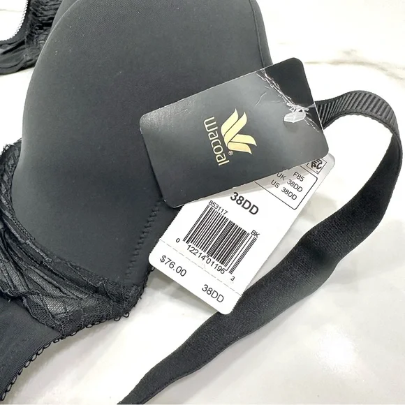 Wacoal 853117 La Femme T-Shirt Elegant Black Lace Trim Bra - Picture 8 of 8